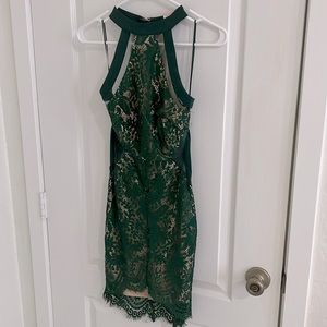 Green Lace Mini Dress